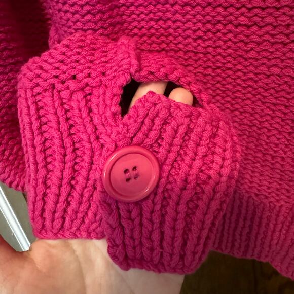 NWT Deadstock Vintage 525 America Hand Knit Chunky Zip Up Sweater Pink M Cottage - Picture 7 of 16